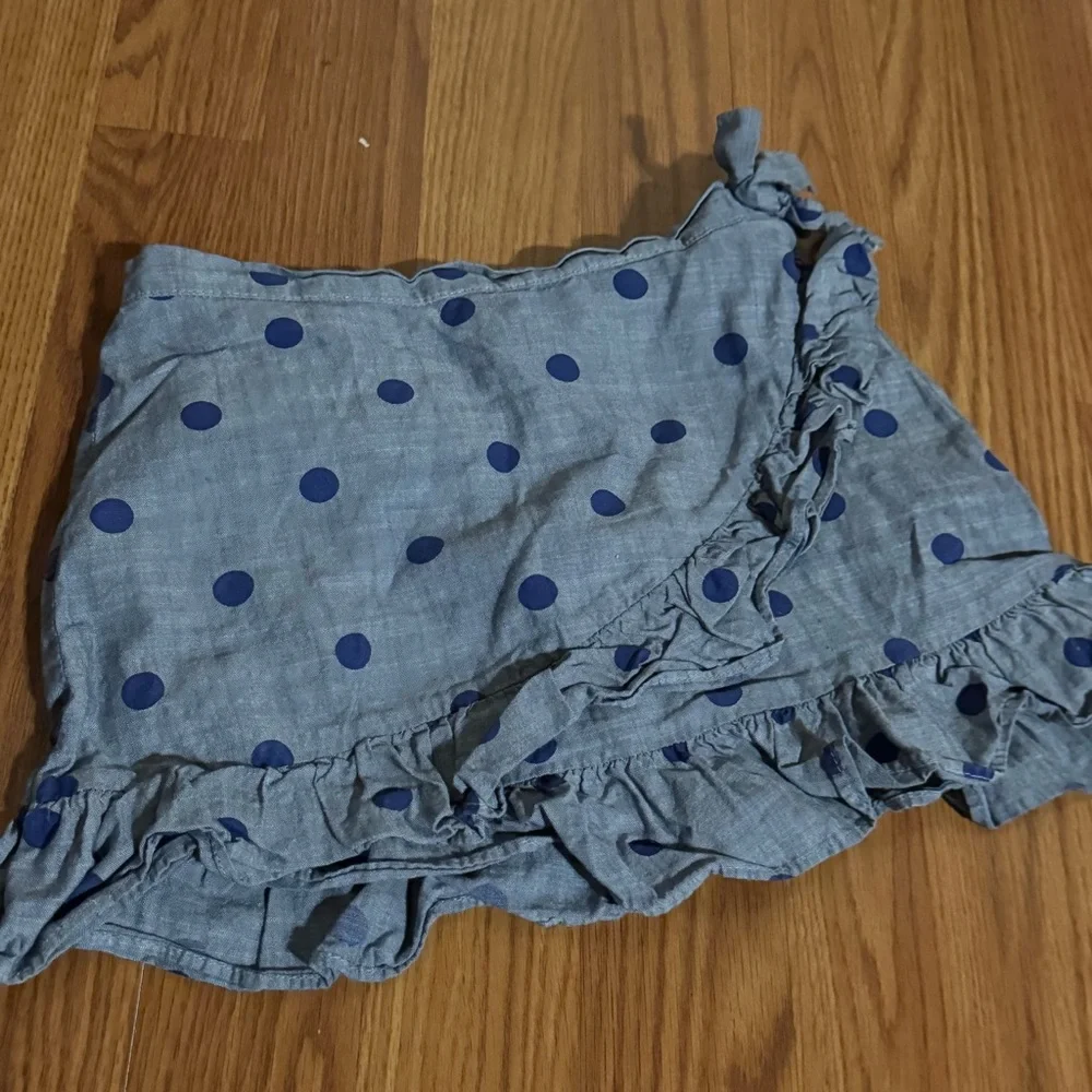 OshKosh B’gosh Girls Blue Polka Dot Ruffle Skirt‎ Size 6X